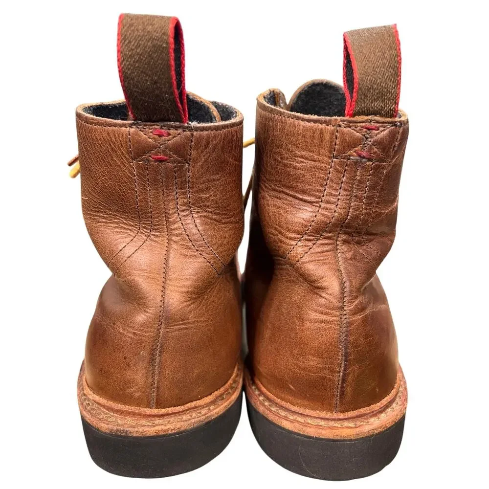 Allen Edmonds Vancouver Brown Leather Waterproof Cap-Toe Lug Boot Size 10 D